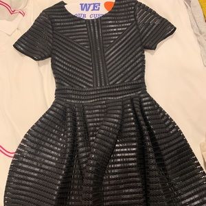 Maje leather look a line dress